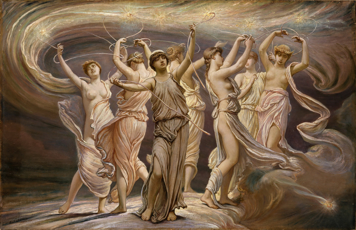 The Pleiades, vintage artwork by Elihu Vedder, 12x8" (A4) Poster