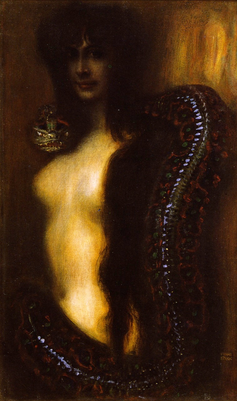 Sin, vintage artwork by Franz von Stuck, 12x8" (A4) Poster