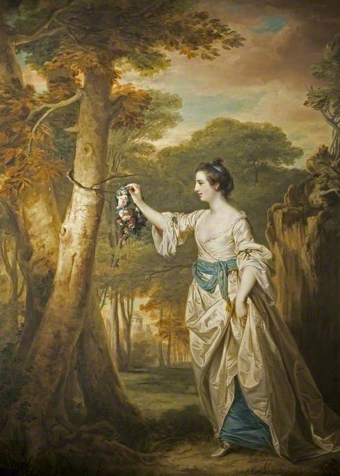 Mary Colby , as 'Emma, the Nut-Brown Maid', vintage artwork by Francis Cotes, R.A., 12x8" (A4) Poster