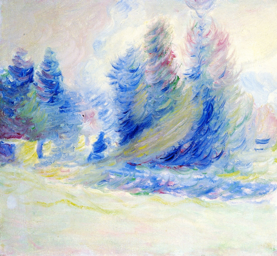 Giverny Trees, Wind, and Snow by Theodore Earl Butler,A3(16x12")Poster