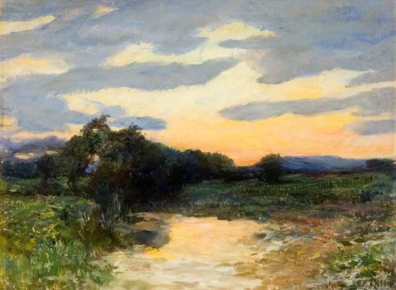 The Afterglow, vintage artwork by Hubert von Herkomer, 12x8" (A4) Poster