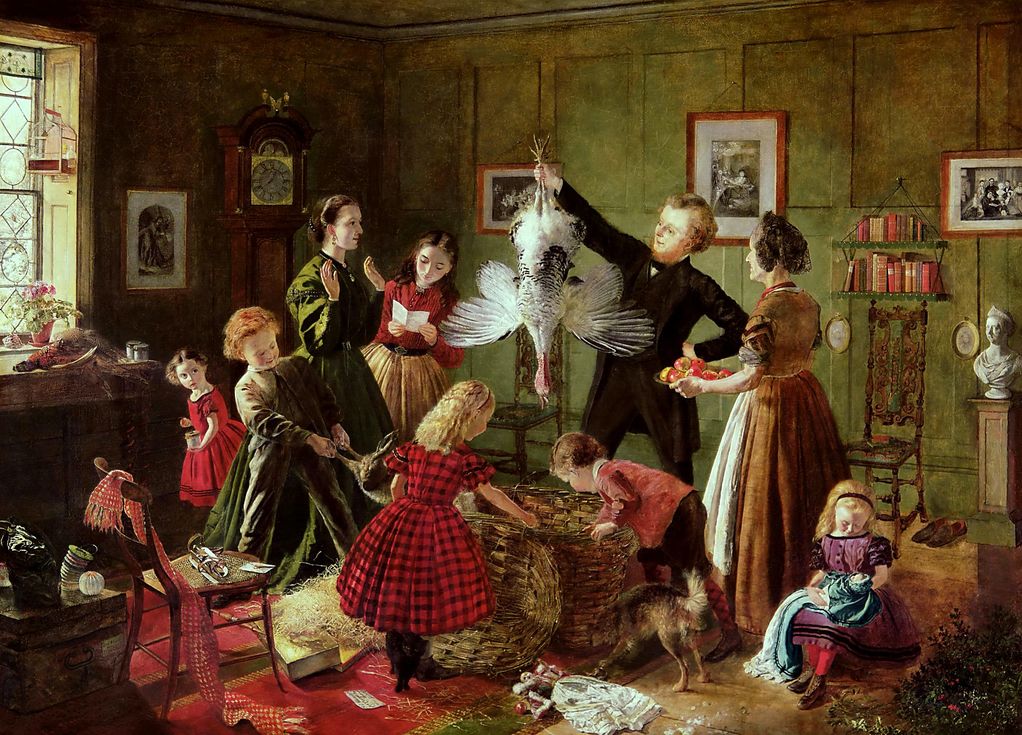 The Christmas Hamper, vintage artwork by Robert Braithwaite Martineau, 12x8" (A4) Poster