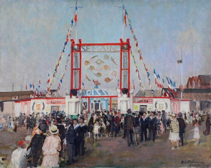 La semaine du poissen à Dieppe, vintage artwork by Jacques-Émile Blanche, 12x8" (A4) Poster