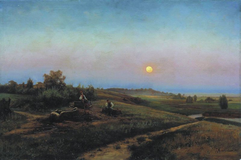 Evening in Ukraine, vintage artwork by Iosif Krachkovsky, 12x8" (A4) Poster