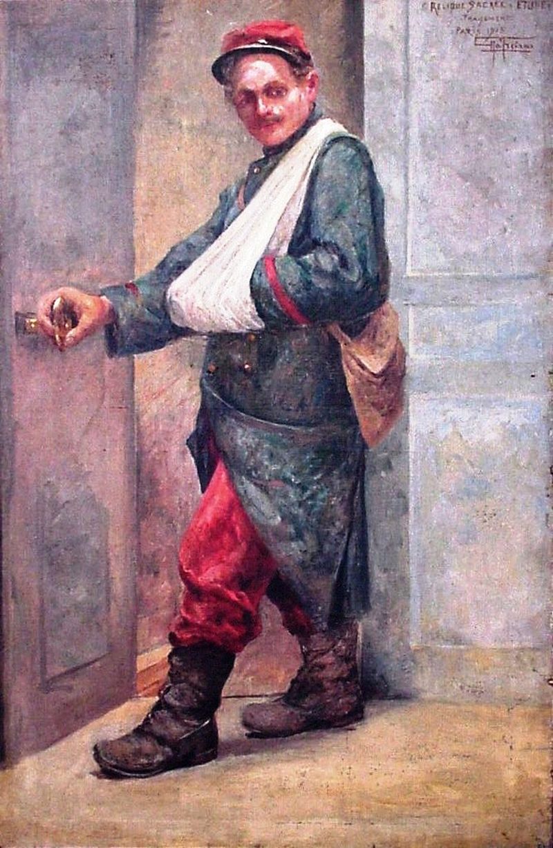 Relique Sacree: Poilu, vintage artwork by Antonio Parreiras, 12x8" (A4) Poster