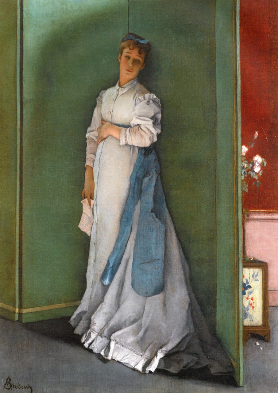 L'Emotionnee, vintage artwork by Alfred Émile Leopold Stevens, 12x8" (A4) Poster