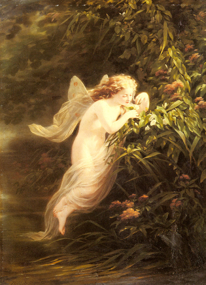 The Spirit Of The Morning, vintage artwork by Fritz Zuber-Buhler, 12x8" (A4) Poster