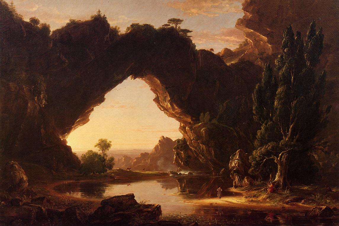An Evening in Arcadia, vintage artwork by Thomas Cole, A3 (16x12") Poster Print