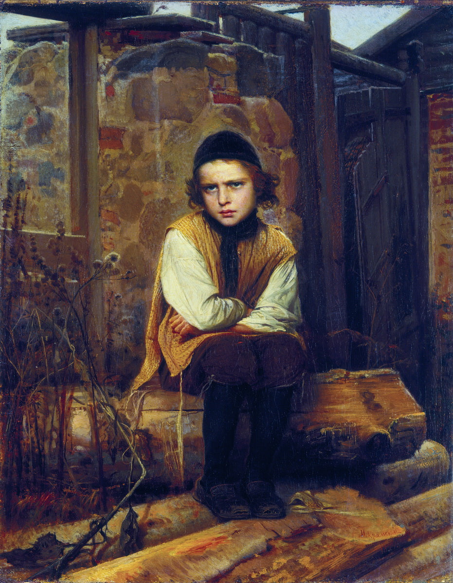 A Jewish Boy, vintage artwork by Ivan Kramskoi, 12x8" (A4) Poster