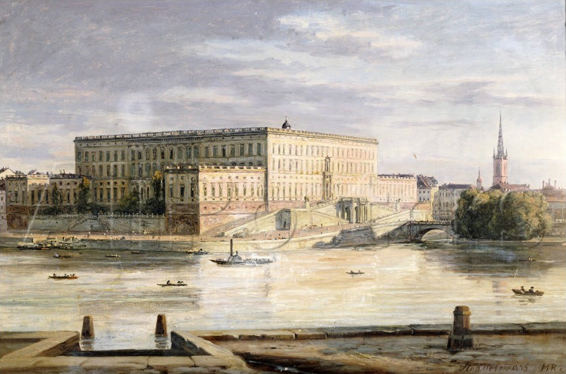 The Royal Palace, Stockholm, vintage artwork by Martinus Rørby e, A3 (16x12") Poster Print