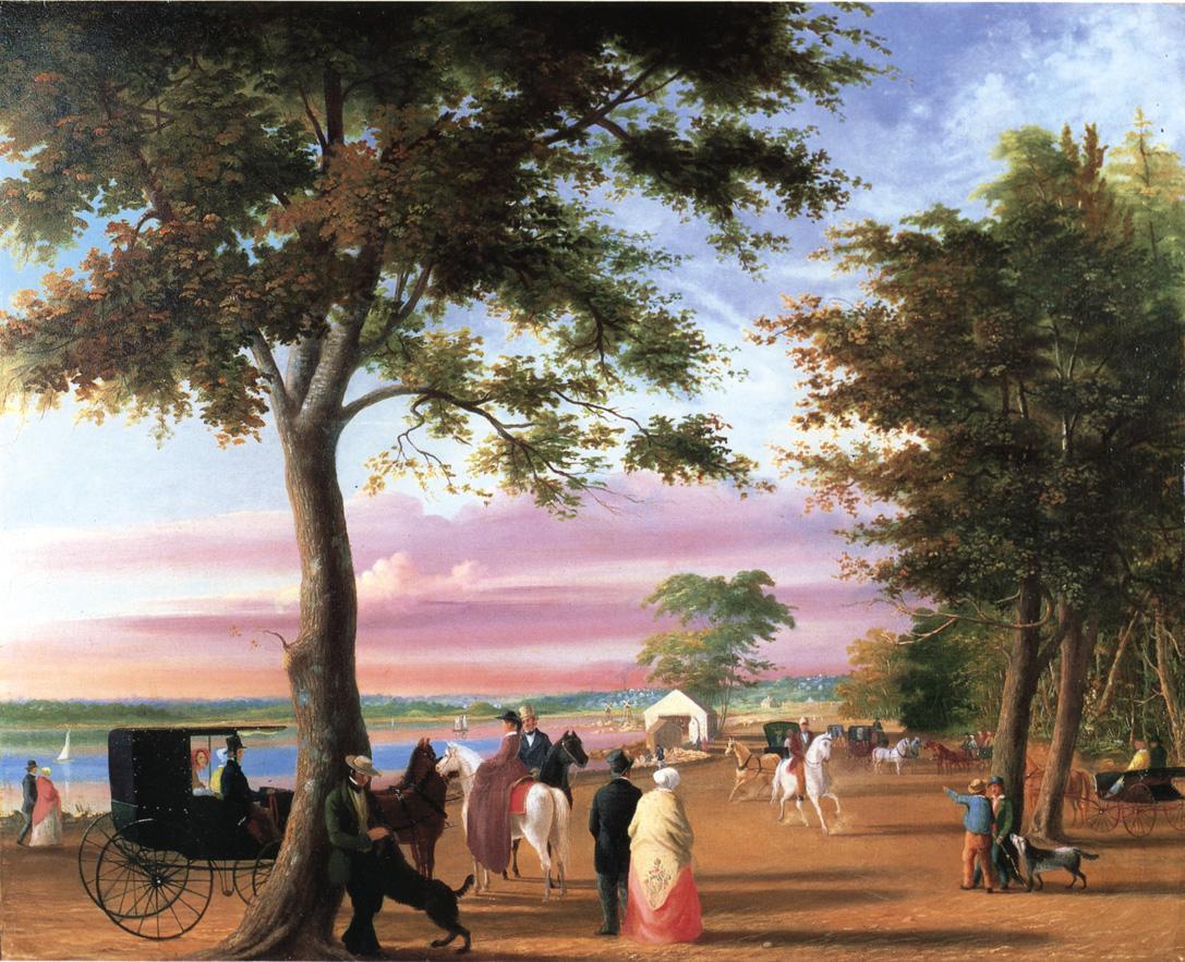 Sunday on the Point road, vintage artwork by William Allen Wall, A3 (16x12") Poster Print