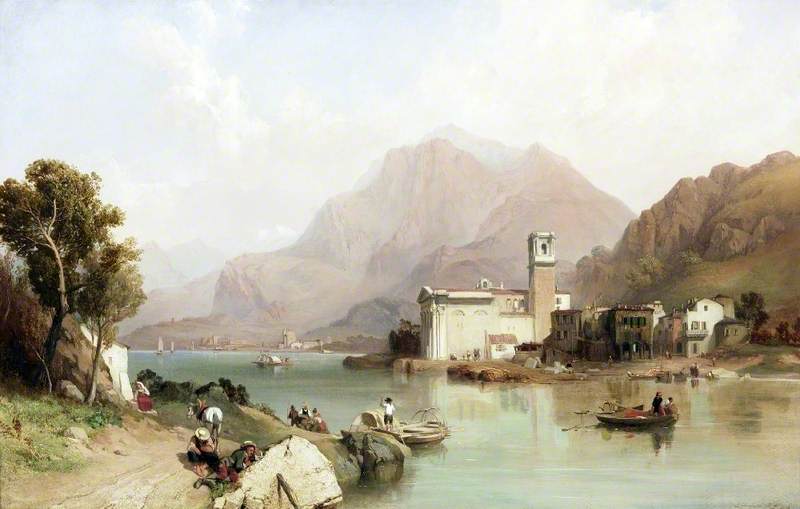 Lago di Garda, Italy, vintage artwork by Clarkson Frederick Stanfield, A3 (16x12") Poster Print