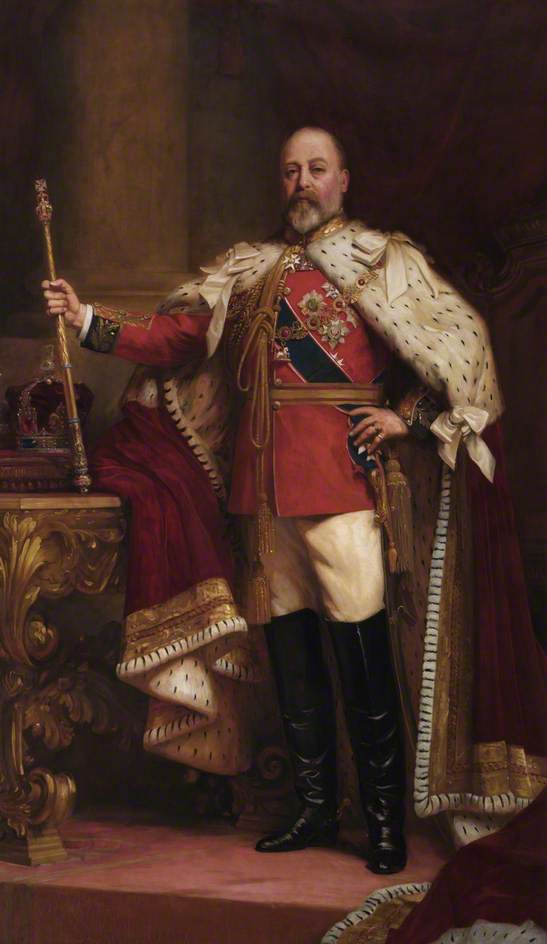 HM King Edward VII, Protector of the Craft, vintage artwork by Sir Luke Fildes, 12x8" (A4) Poster