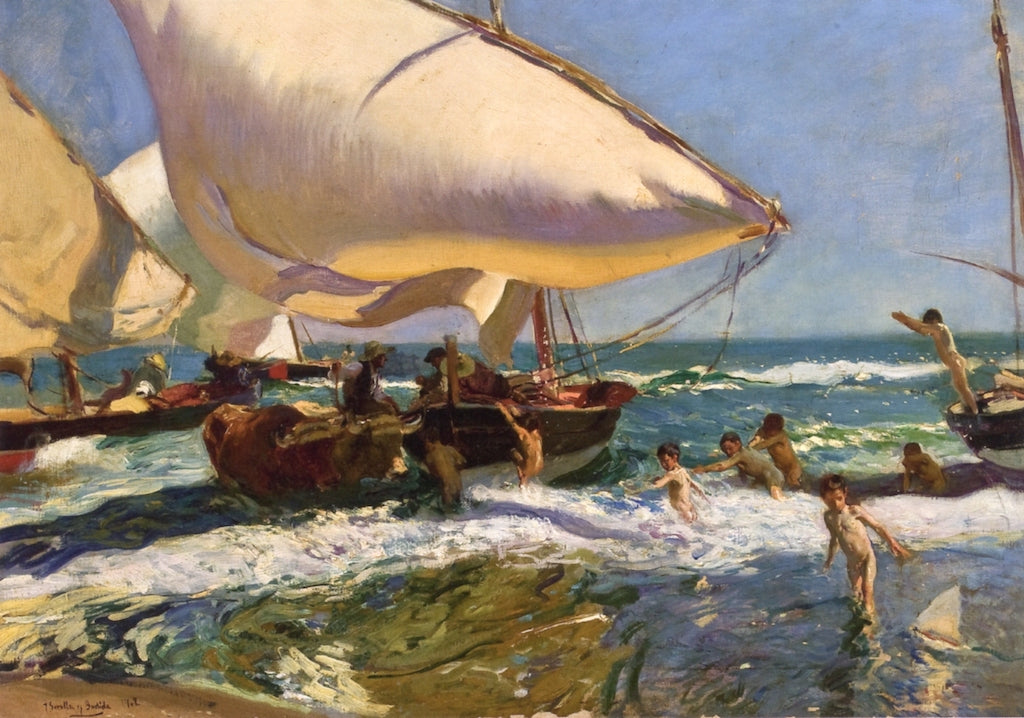 Beach of Valencia by Joaquin Sorolla y Bastida,A3(16x12")Poster