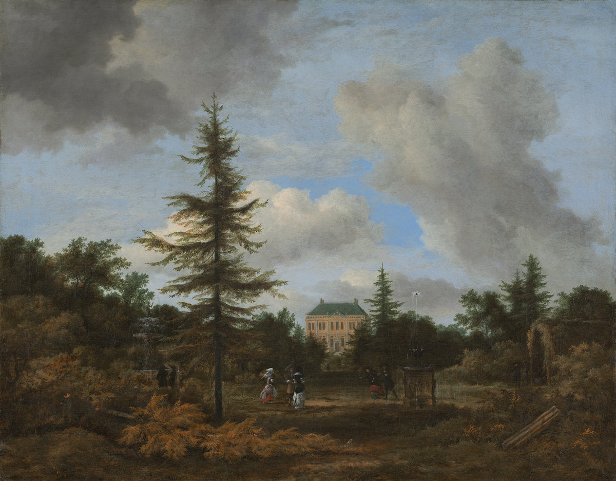 Country House in a Park, vintage artwork by Jacob van Ruisdael, 12x8" (A4) Poster