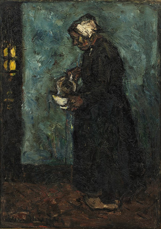 Pouring milk, vintage artwork by Suze Robertson, 12x8" (A4) Poster