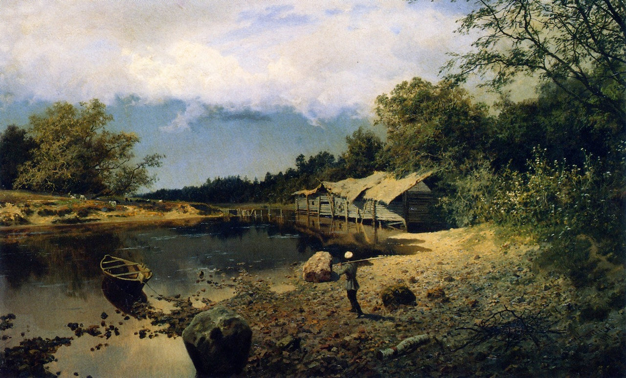 The Forgotten Mill, vintage artwork by Alexander Kiselev, 12x8" (A4) Poster