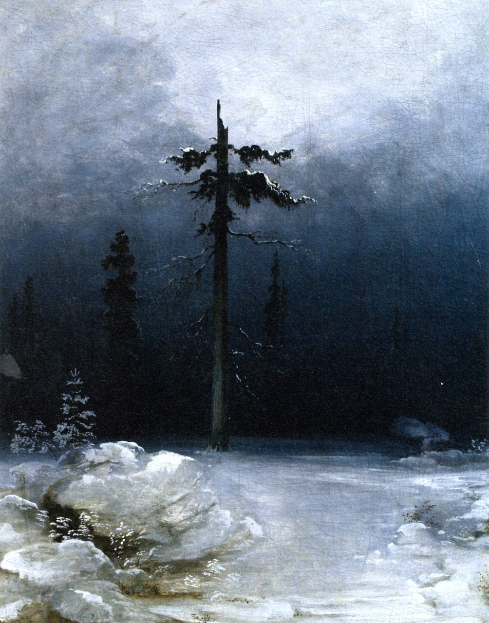 Tree in a Wintery Forest, vintage artwork by Peder Balke, A3 (16x12") Poster Print