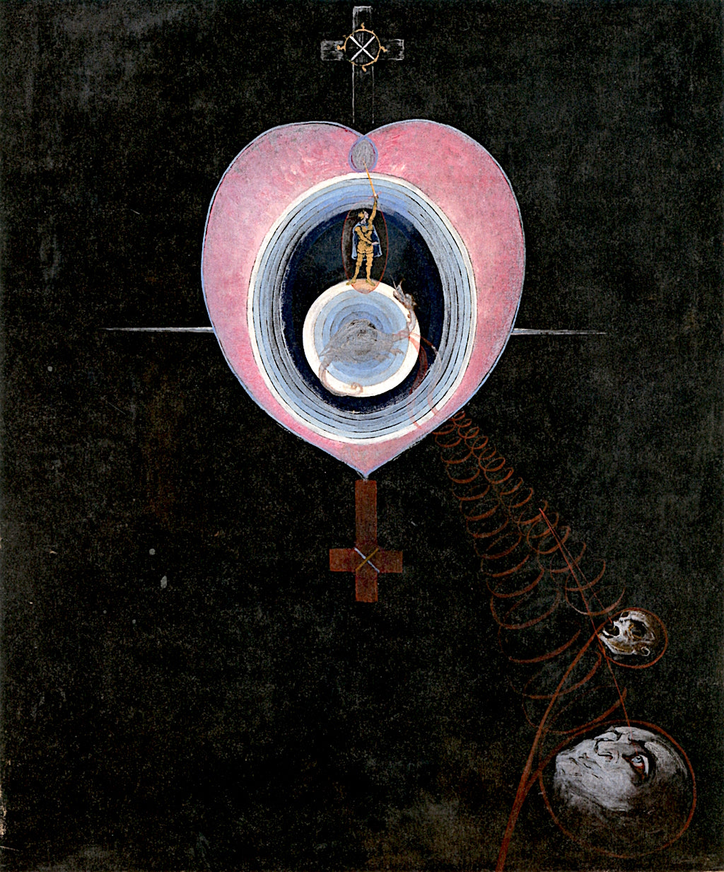 The Dove, No. 07, Group IX/UW, No. 31, vintage artwork by Hilma af Klint, 12x8" (A4) Poster