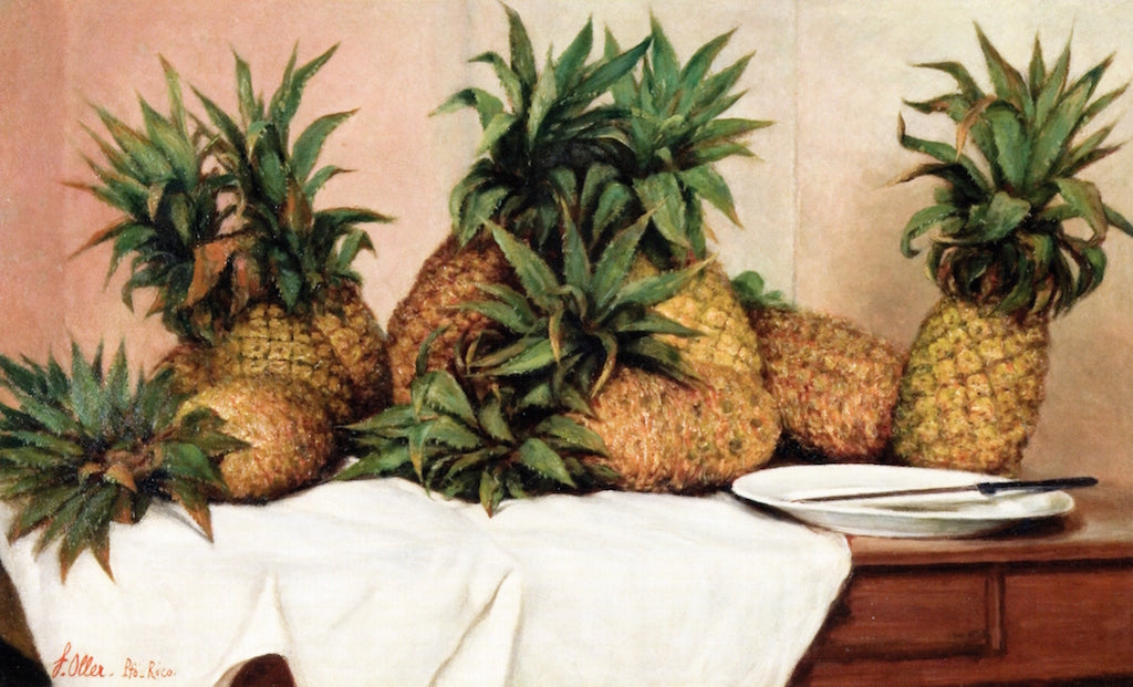 Pineapples, vintage artwork by Francisco Oller, 12x8" (A4) Poster
