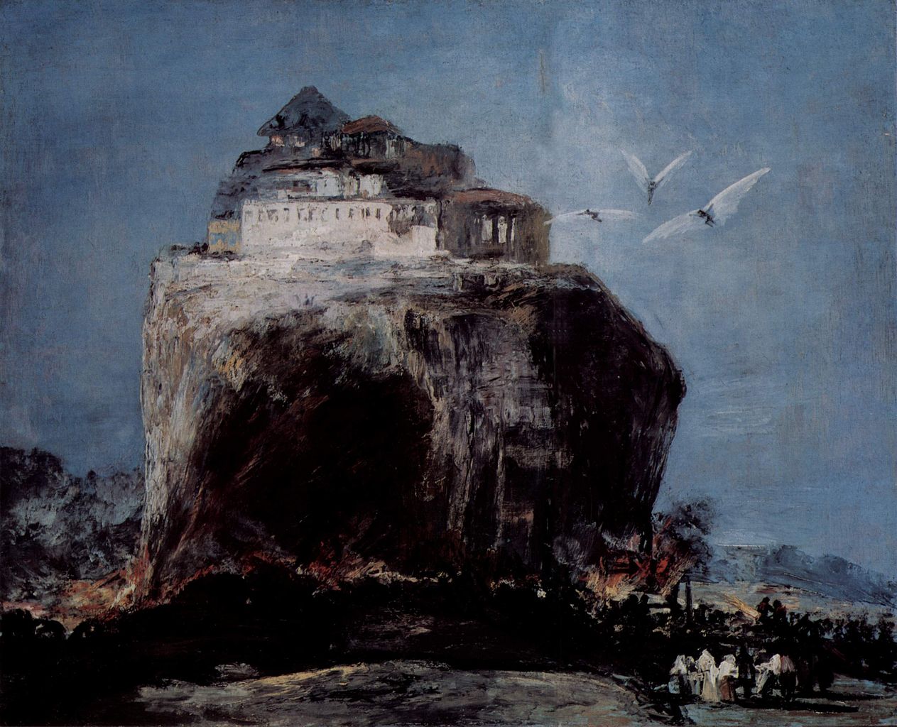 A City on a Rock, vintage artwork by Eugenio Lucas Velazquez, A3 (16x12") Poster Print