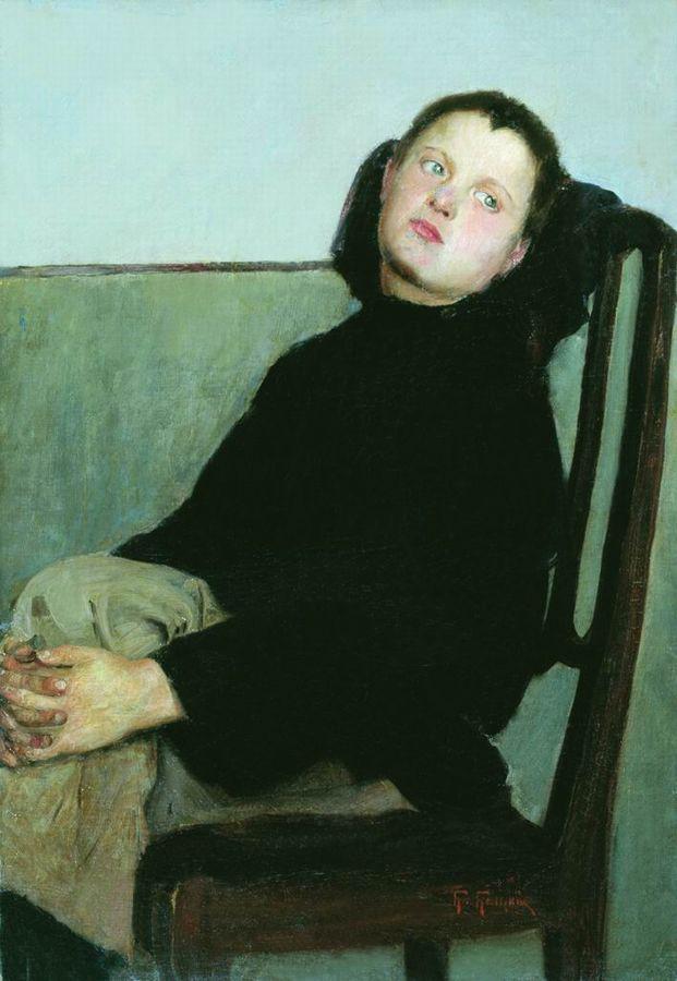 Boy Resting by Nikolai Petrovich Bogdanov-Belsky,A3(16x12")Poster
