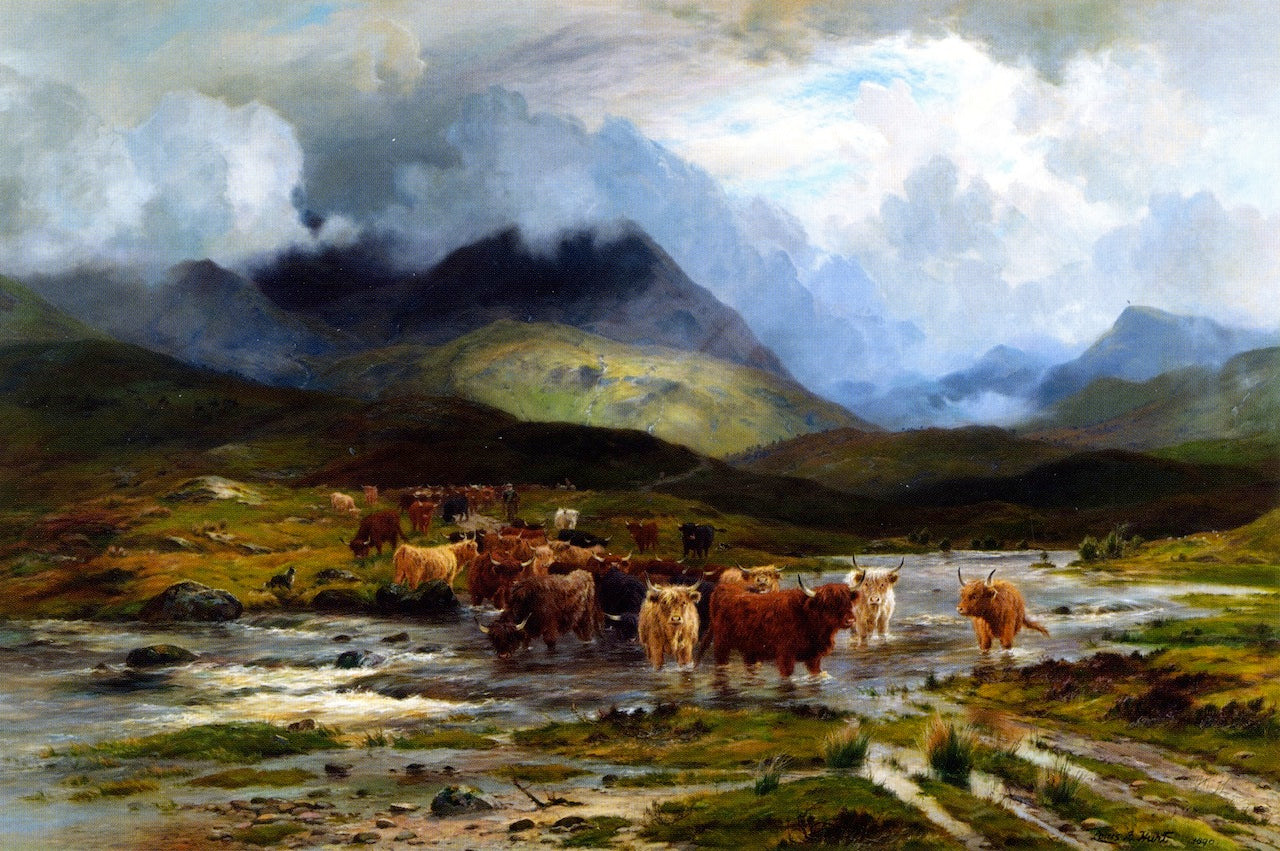 r the Storm, Glen Dochart, Perthshire by Louis Bosworth Hurt,A3(16x12")Poster