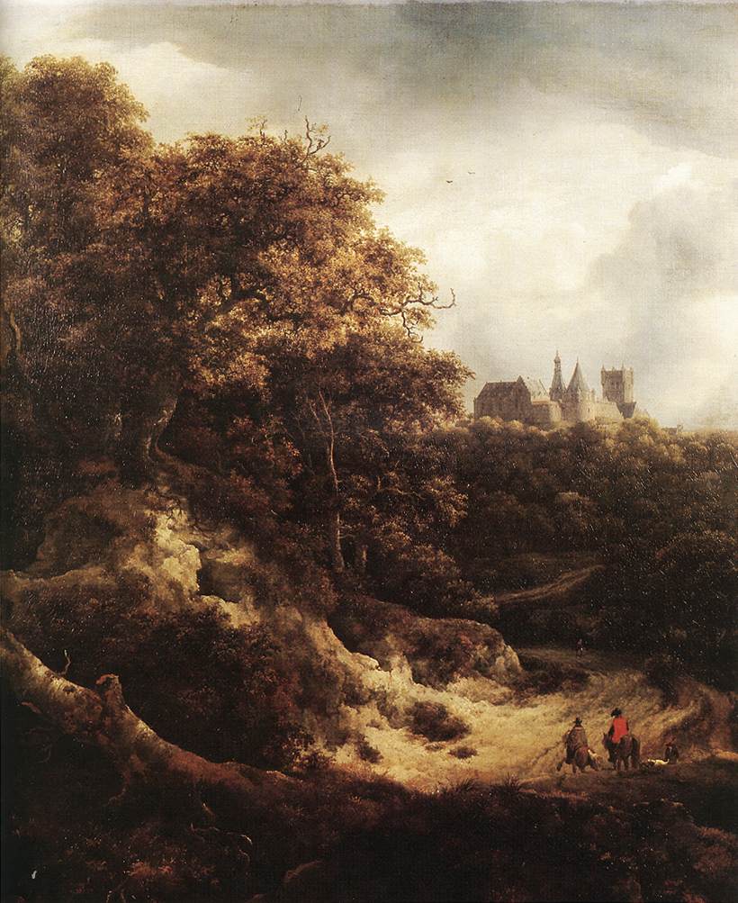 The Castle of Bentheim, vintage artwork by Jacob van Ruisdael, 12x8" (A4) Poster