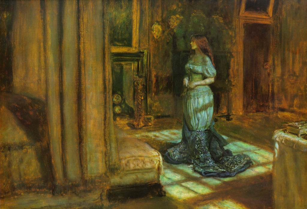 The Eve of Saint Agnes, vintage artwork by Sir John Everett Millais, 12x8" (A4) Poster