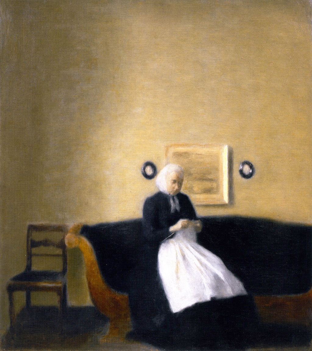 Interior with the Artist's Mother by Vilhelm Hammershoi,A3(16x12")Poster