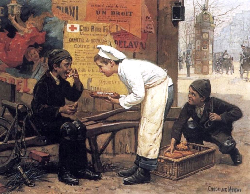The Cunning Thief, vintage artwork by Paul-Charles Chocarne-Moreau, 12x8" (A4) Poster