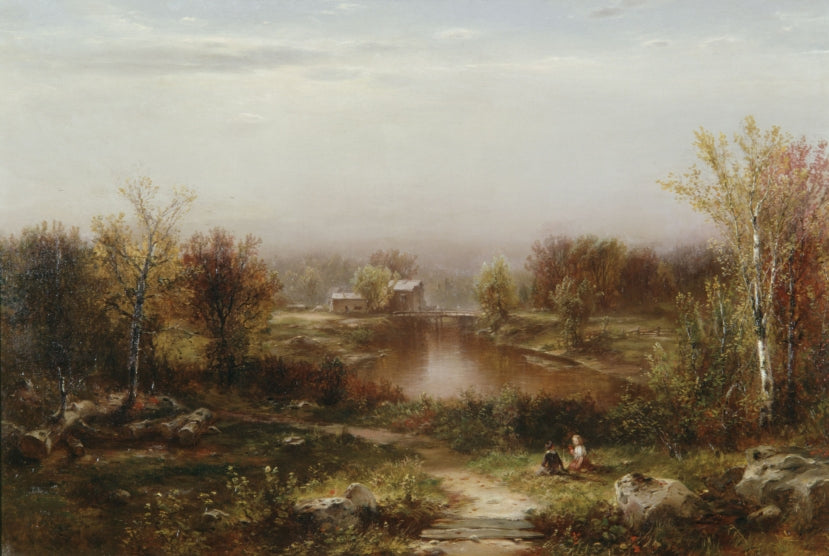 Autumn on the Susquehanna, vintage artwork by George Henry Boughton, 12x8" (A4) Poster