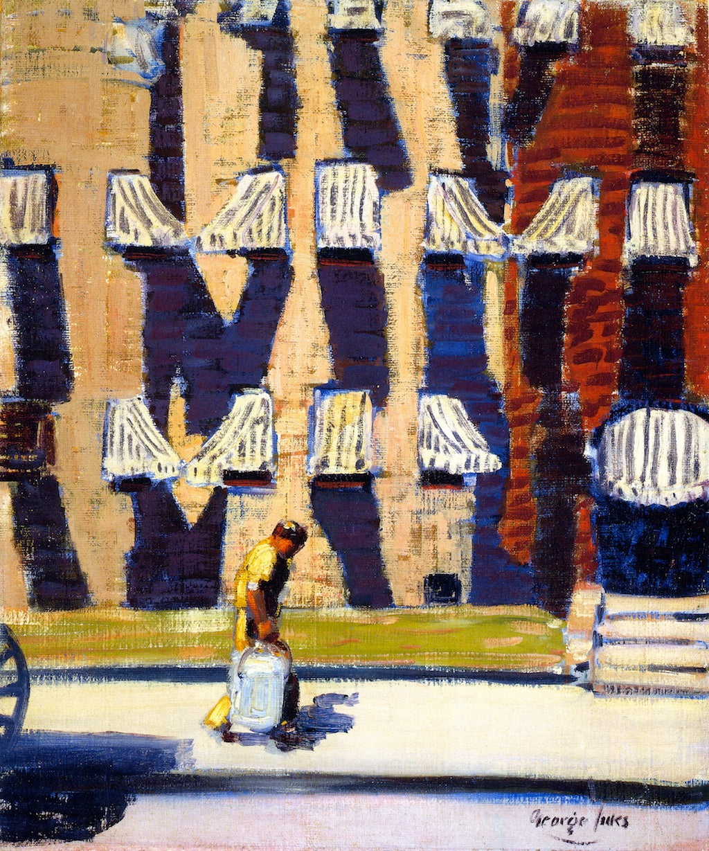 Noontime, St. Botolph Street, Boston, vintage artwork by George Luks, 12x8" (A4) Poster