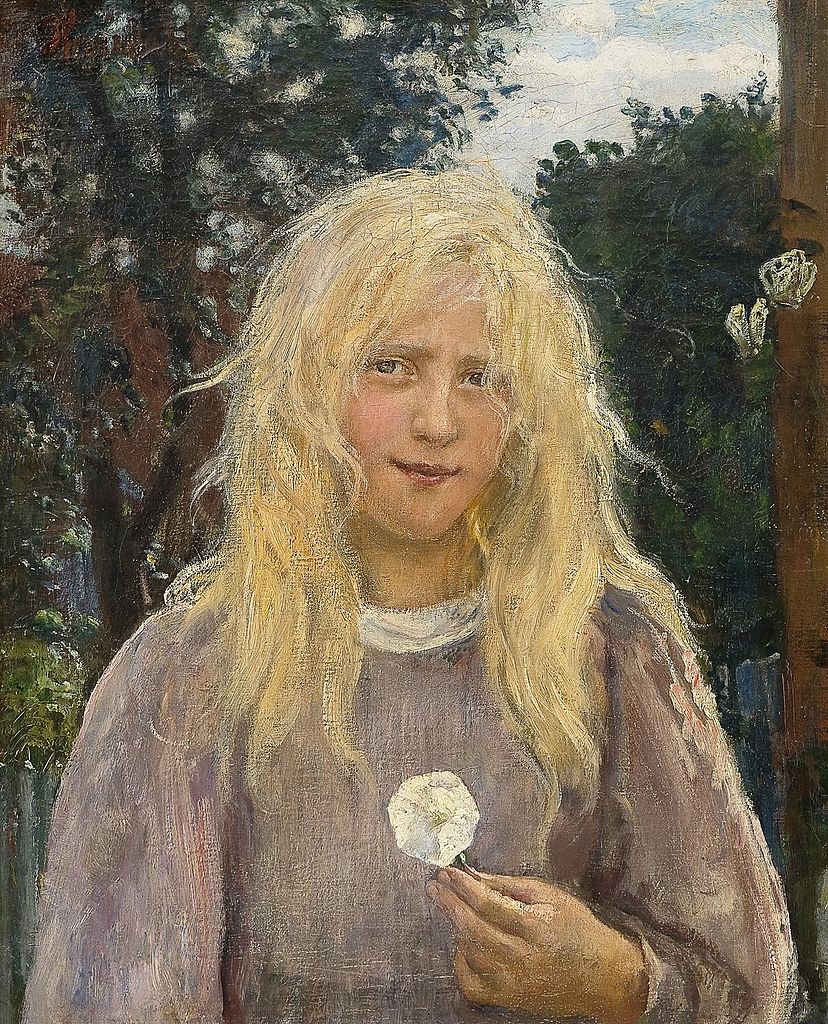 The Girl with Linen Hair by Hans Heyerdahl,A3(16x12")Poster