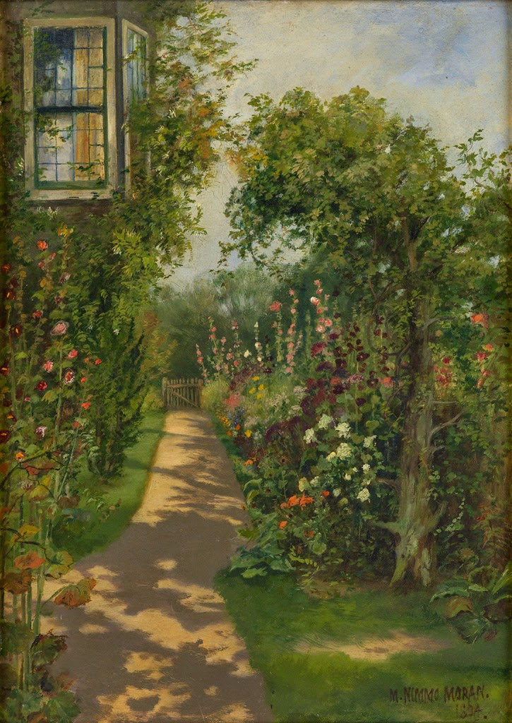 The Garden Path, East Hampton, vintage artwork by Mary Moran, 12x8" (A4) Poster