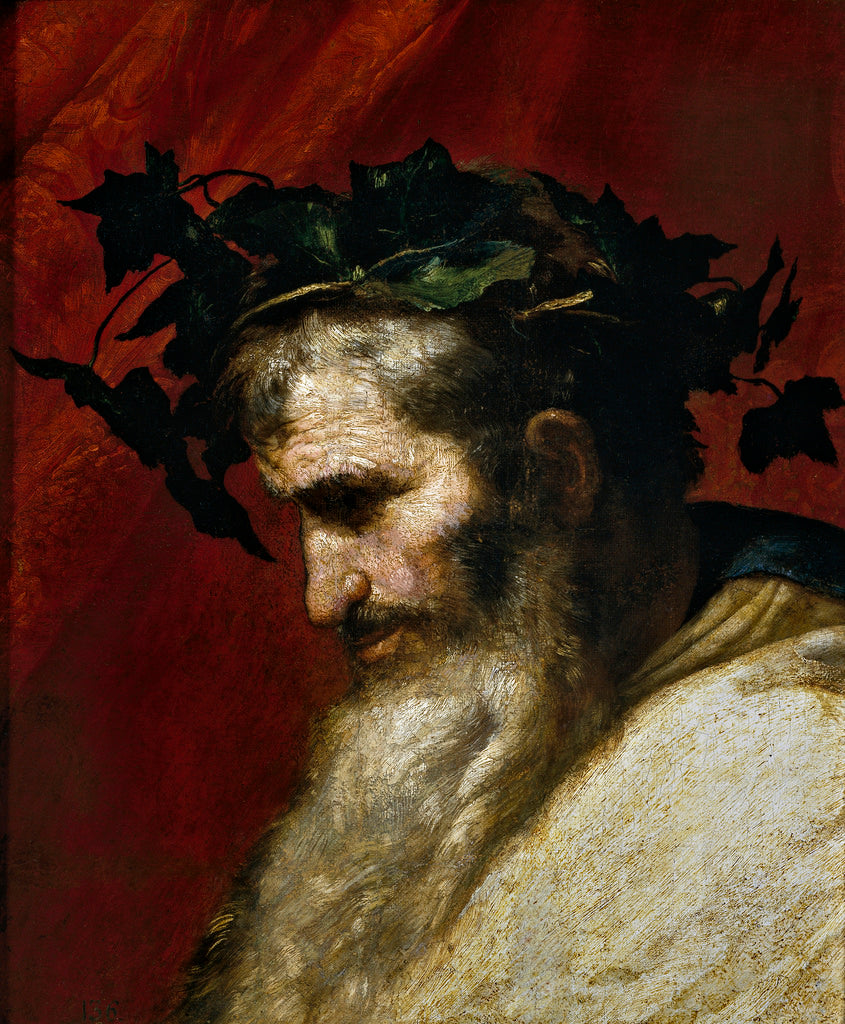 Head of Bacchus, vintage artwork by Jusepe de Ribera, 12x8" (A4) Poster