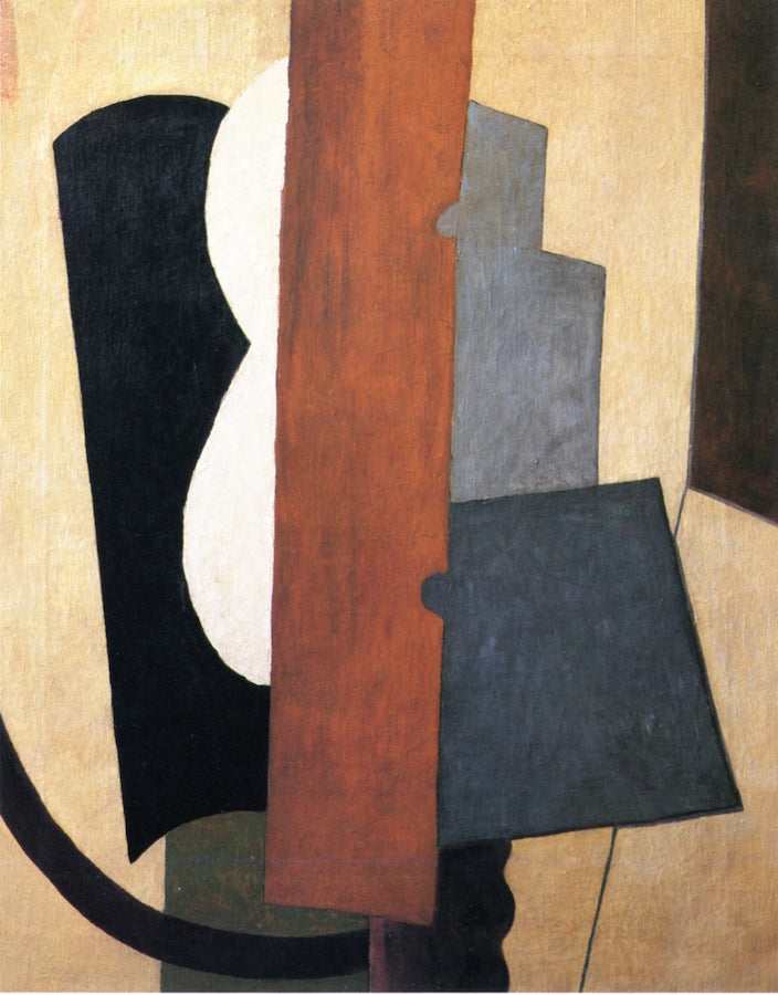 Painterly Architectonic with Yellow Board, vintage artwork by Liubov Popova, 12x8" (A4) Poster