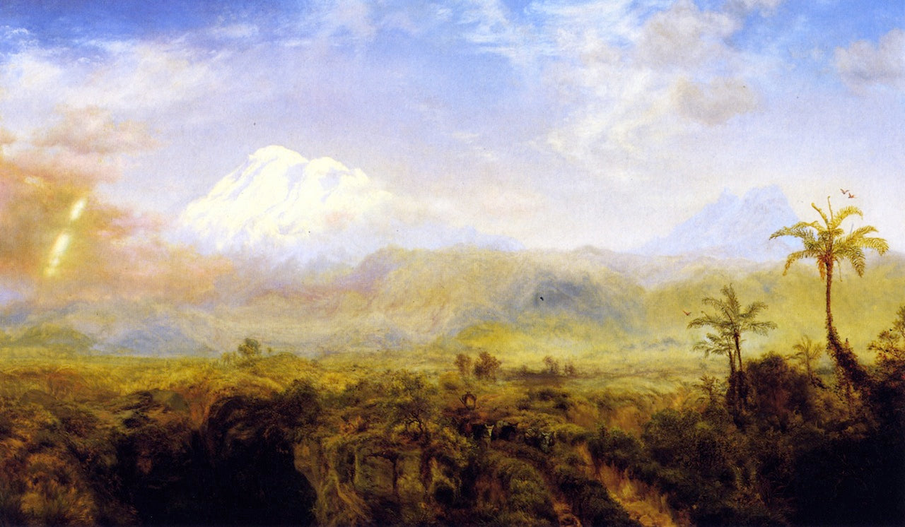 Mount Chimborazo, vintage artwork by Louis Remy Mignot, 12x8" (A4) Poster