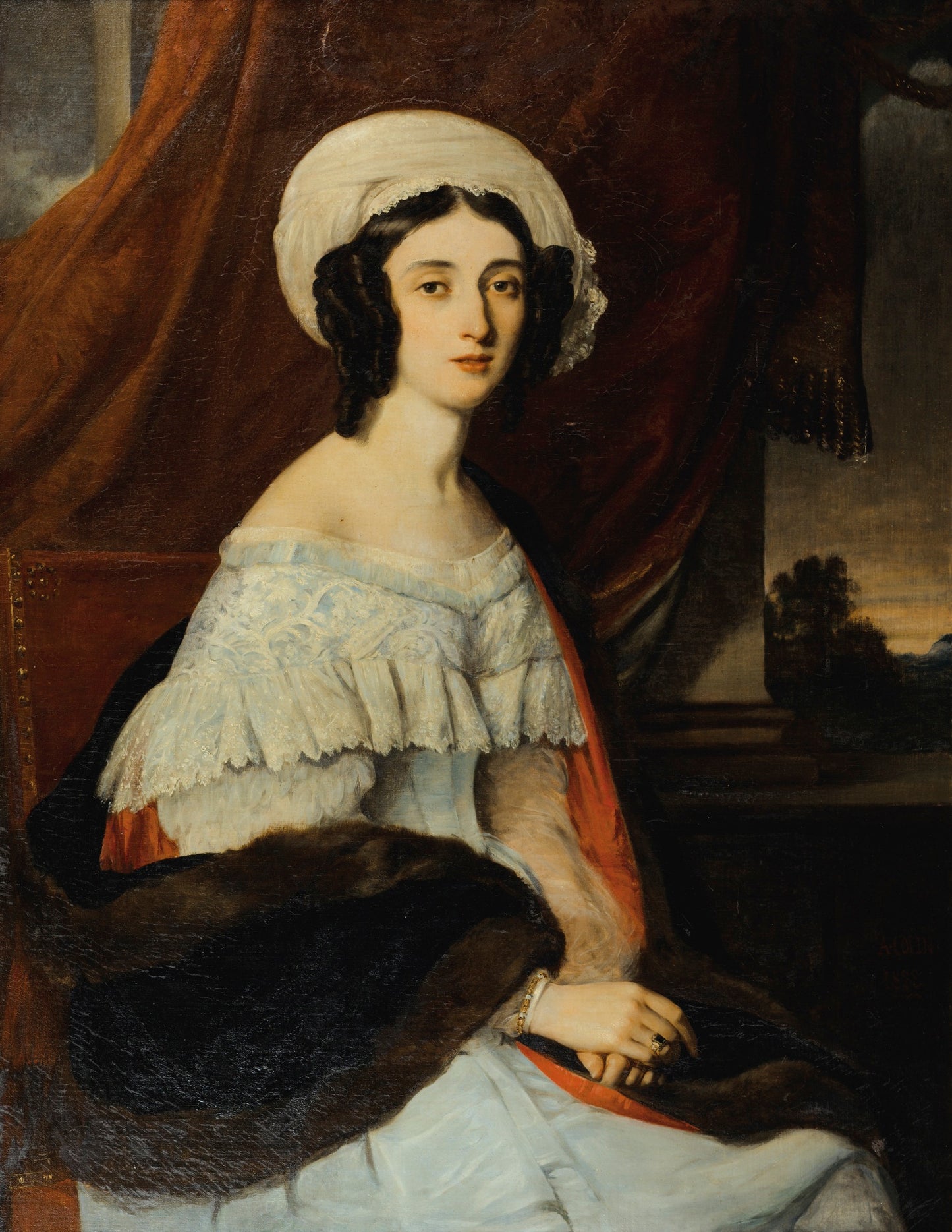 Portrait of Eugenie Gabrielle Barbou Des Courières, vintage artwork by Alexandre-Marie Colin, A3 (16x12") Poster Print