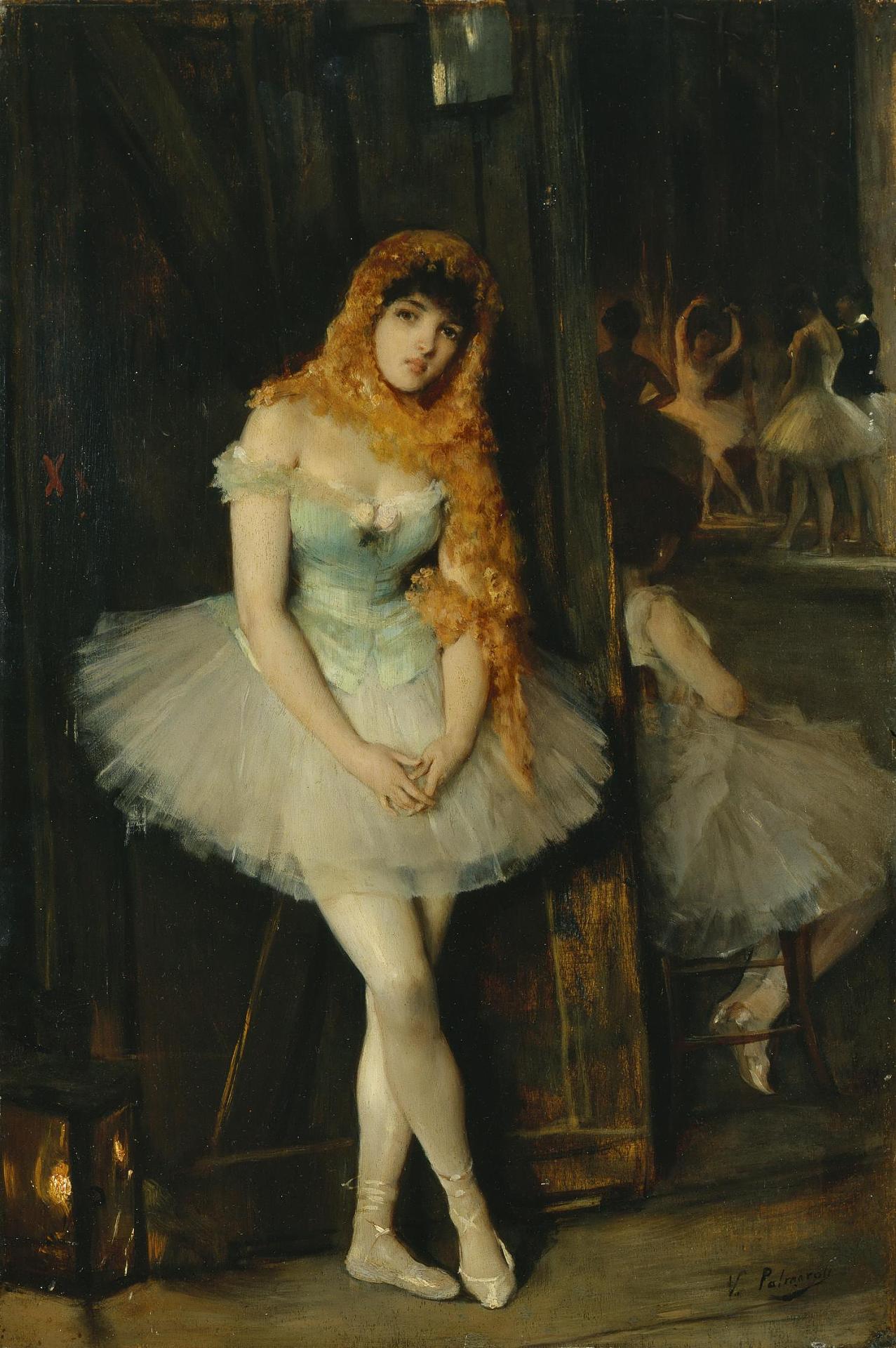 Ballerina, vintage artwork by Vicente Palmaroli y Gonzalez, 12x8" (A4) Poster