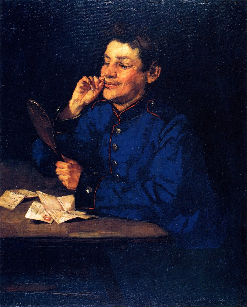 Gunner with Hand Mirror by Wilhelm Trubner,A3(16x12")Poster