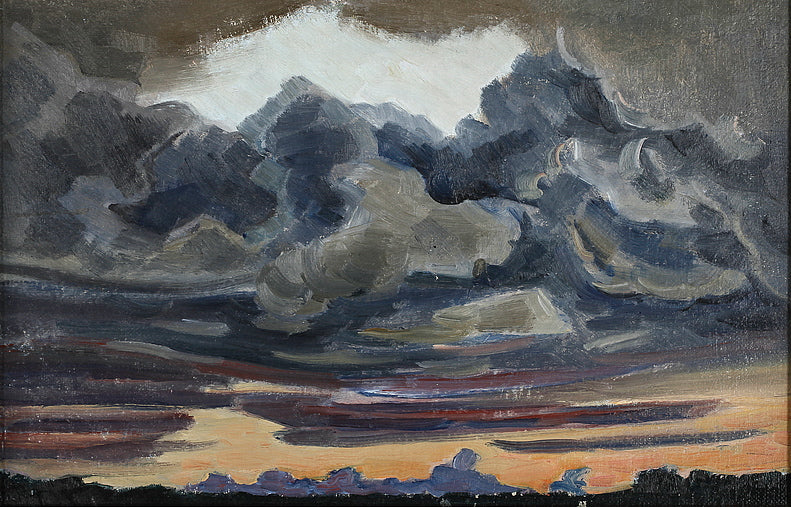 Cloudy Sky, vintage artwork by Georg Pauli, 12x8" (A4) Poster