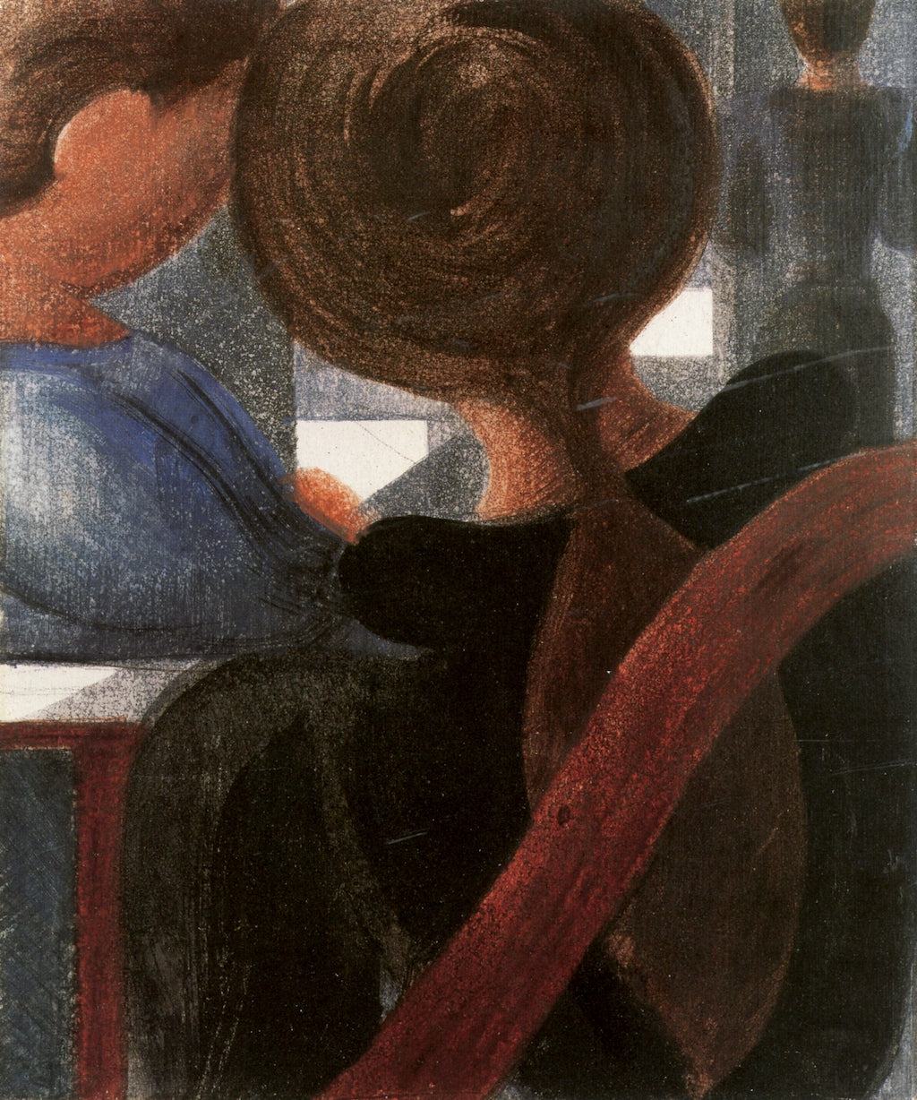 Small Sitter in Black, vintage artwork by Oskar Schlemmer, 12x8" (A4) Poster