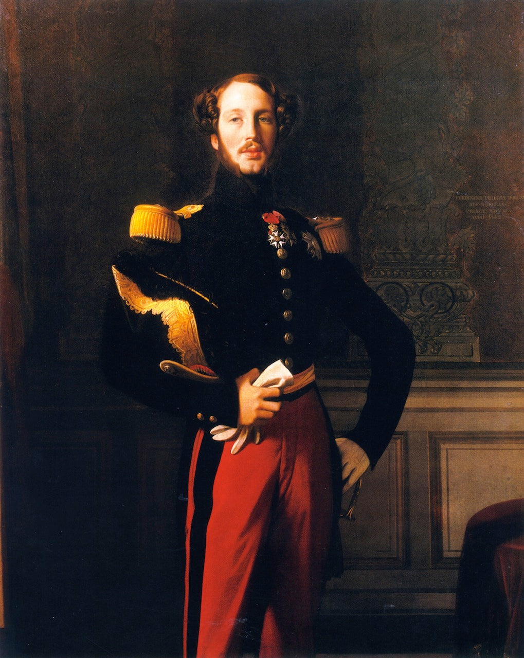 Ferdinand-Philippe-Louis-Charles-Henri, Duc d'Orleans, vintage artwork by Jean-Auguste-Dominique Ingres, 12x8" (A4) Poster