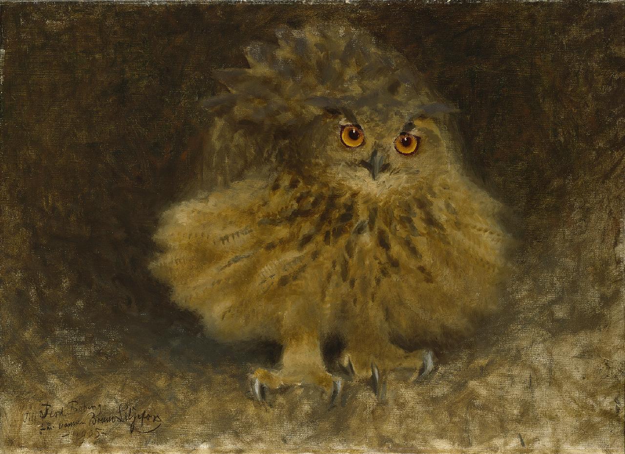 An Eagle Owl, vintage artwork by Bruno Liljefors, 12x8" (A4) Poster