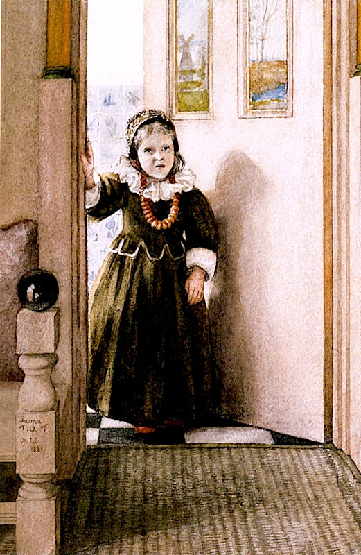 May I Come In?, vintage artwork by Laura Theresa Alma-Tadema, 12x8" (A4) Poster
