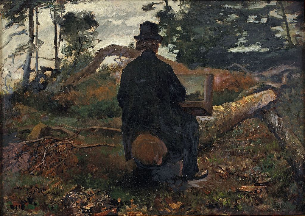 Painter Frederik Hendrik Kaemmerer at Work in Oosterbeek, vintage artwork by Jacob Maris, 12x8" (A4) Poster