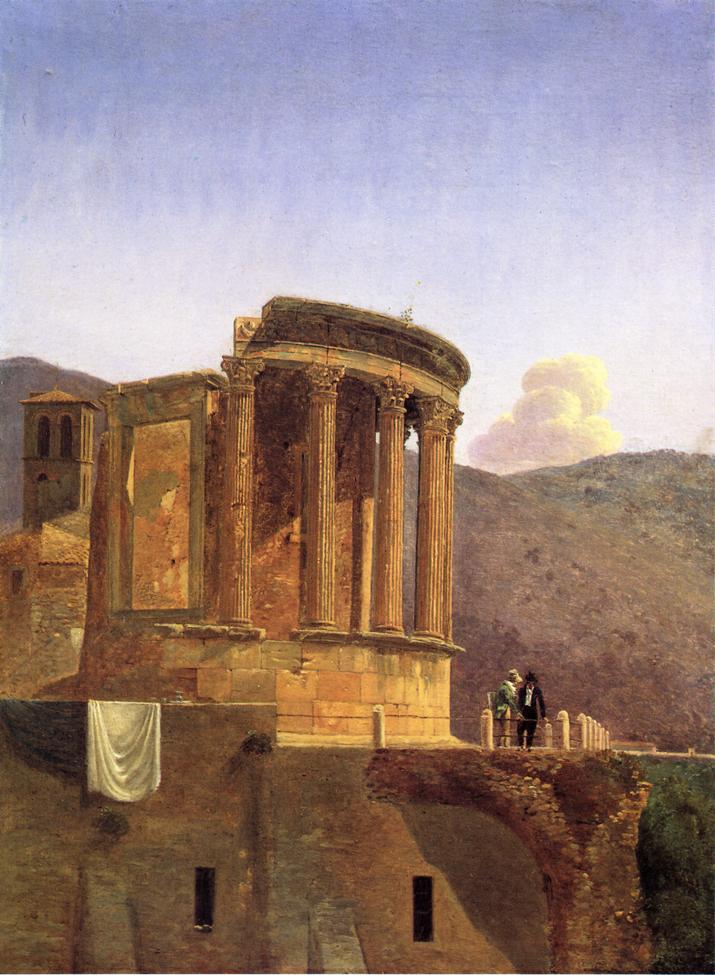 The Temple of Vesta at Tivoli, vintage artwork by Antoine-Felix Boisselier the Younger, 12x8" (A4) Poster