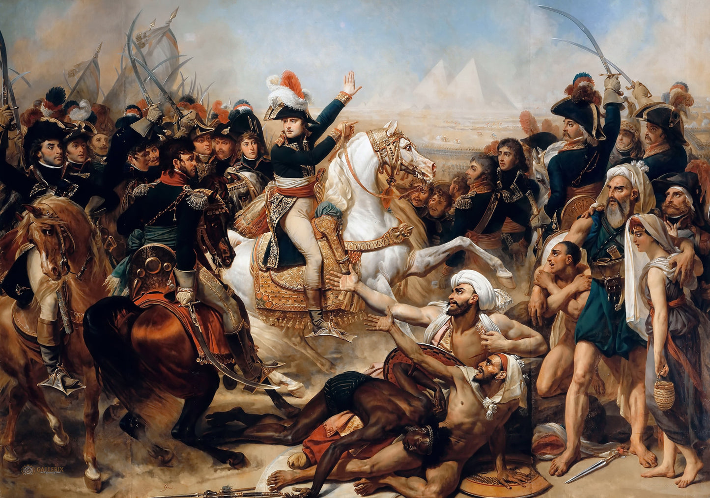 The Battle of the Pyramids, July 21, 1798, vintage artwork by Antoine-Jean Gros, 12x8" (A4) Poster
