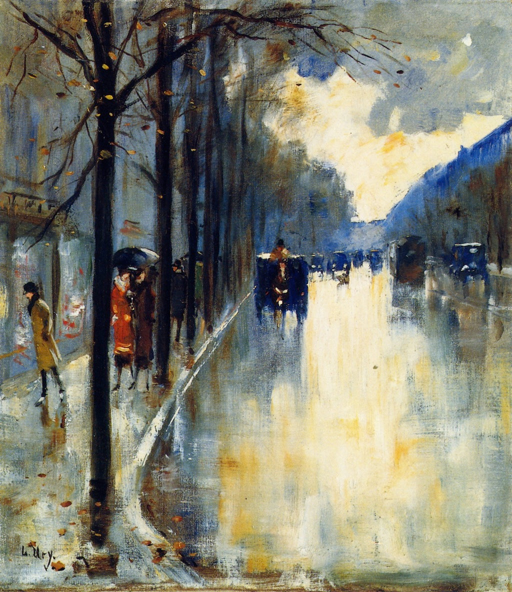 Berlin Street in Late Fall by Lesser Ury,A3(16x12")Poster